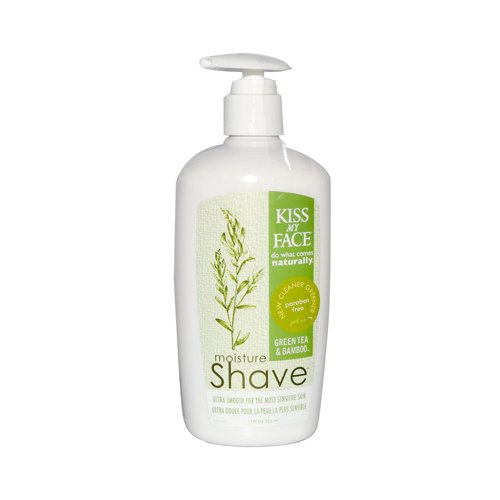 Kiss My Face Moisture Shave Shaving Cream, Green Tea & Bamboo Shaving Soap, 11 oz