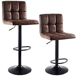 SUPERJARE Bar Stools Set of 2-360° Swivel