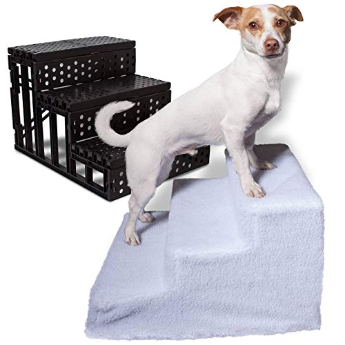 Soft Portable Cat Dog 3 Steps Ramp Small Climb Pet Step Stairs