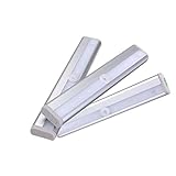 Closet Cabinet Light KINGSO 3pcs Portable Wireless Motion Sensing Closet Cabinet Light 10-LED Stick-on Anywhere Adjustable Stairs, Attics, storage room Light with Magnetic Warm White
