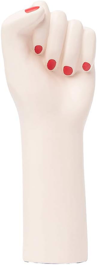 DOIYModern Decorative vase - Fist Shape Design - Made of Ceramic - Vase for Flowers - Decorative vase - White Color - 13x10.5x26cm