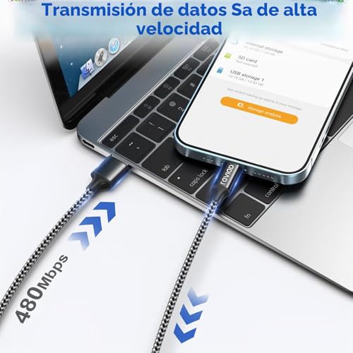 RAVIAD iPhone Charger Cable 2M 3Pack [MFi-Certified] iPhone Cable Fast Charging Nylon Braided USB Lightning Cable for iPhone 14 13 12 11 XS MAX XR X 8 Plus 7 Plus 6S 6 Plus 5 5S 5C SE, iPad