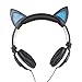 Cat Ear Headphones, KOMRT Blinking Kids Headphones Fashion Glowing Cosplay Headset, Foldable Over-Ear Gaming Headsets with LED Light for Girls, Children, Compatible for iPhone 6S,Android Phone,PC