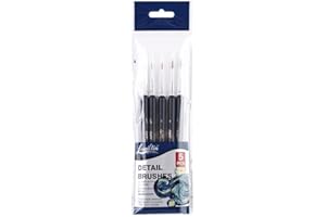 5 Pcs Detail Paint Brushes Set, Round Fine Tip Nylon Brushes for Acrylic, Watercolor & Oil Painting, Ideal for Miniature Art,