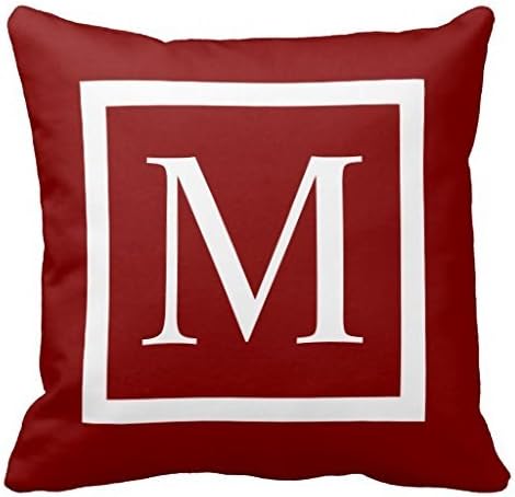Red Or Any Color Monogrammed Modern Pillow Case