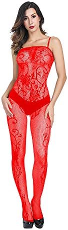Deksais Crotchless Bodystocking Plus Size Open Crotch Lingerie