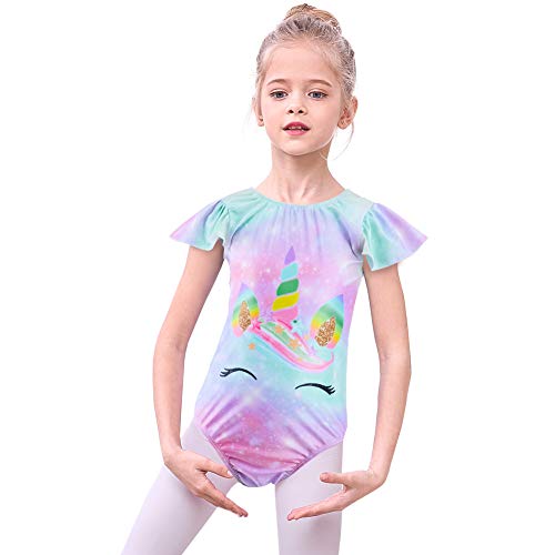 MHJY Girls Gymnastics Leotard Unicorn Ballet Dancewear One-Piece Activewear Bodysuit Athletic Leotards