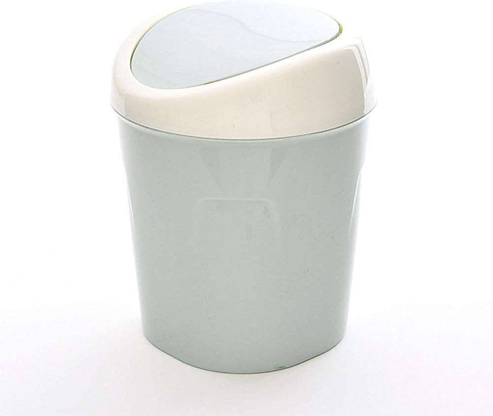 Jancery Flip Lid Trash Can Bin Lightweight Soft Slose Garbage Can for Bathroom Kitchen Waste Paper Peel-Blue