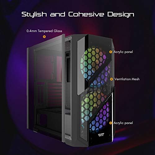 darkFlash BF5 Full Tower Gaming Computer PC Case Supports EATX Motherboards w/Tempered Glass