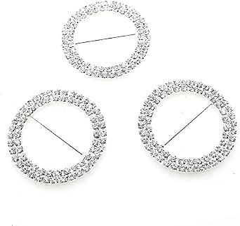 50 Green Tara Acrylic Ribbon Slider Buckles – 3cm Round, Silver – Scrapbooking & Wedding Invitations