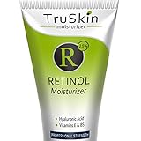 BEST Organic RETINOL Face Cream MOISTURIZER to Reduce Wrinkles - Vitamin A, E, B5, Hyaluronic Acid, Jojoba Oil, Green Tea - Best with TruSkin Naturals Vitamin C Anti-Aging Skincare Serum