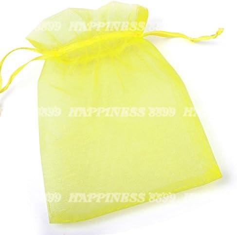 Wocharm(TM) 50 pcs Organza Wedding Favor Gift Bags Jewellery Pouch Candy Bag 11*16cm (Yellow)