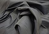 Charcoal Shantung Dupioni Faux Silk Fabric Per Yard