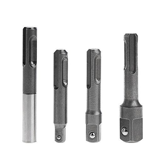 Click Here to See More Images Hunulu 4 Pcs 1/4''3/8''1/2'' SDS Socket Driver Drills+Quick Change Hex Shank Adaptor