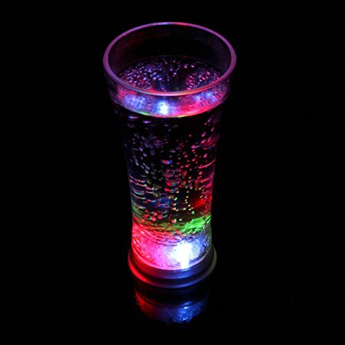 LED-Highlights Led Glas Becher Iceglas 400 ml Led bunt oder blinkend Batterie wechselbar Bar Kunststoff Trinkglas… – Bild 7