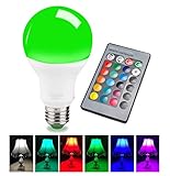 Sendida Color Changing Light Bulb - E26 E27 RGB Remote Control Lighting Bulb for Decor Mood Lamp - 15W