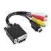 Insten VGA SVGA to S-Video 3 RCA TV AV Converter Cable Adapter - for Video Card supports TV output through VGA Port