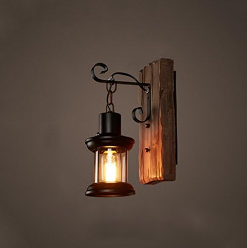 Fu Man Li Limited company Nordic Retro Stairway Corridor Balcony Wooden Wall Lamp loft Industrial Living Room Restaurant Bedroom Solid Wood Wall Lamp A+