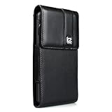 [NEW Gorilla Clip] CASE123 MPS Mk II TL Premium Genuine Leather Large Oversized Vertical Swivel Belt Clip Holster for Apple iPhone 6 / 6s / 7 Plus for use with Otterbox Commuter/Symmetry,Speck,Spigen