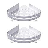 Gricol Bathroom Shower Shelf Wall Shower Caddy Space Aluminum Self Adhesive No Damage Wall Mount 2 Pack