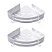 Gricol Bathroom Shower Shelf Wall Shower Caddy Space Aluminum Self Adhesive No Damage Wall Mount, 2 Pack