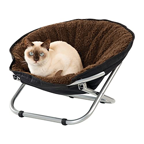 Etna Folding Pet Cot Chair Portable Round Fold Out Elevated Cat Bed