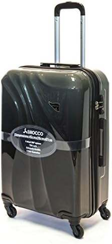 24”/67cm Medium Premium Super Lightweight Colour Gradient Style PC Durable Hard Shell Luggage Suitcase Travel Trolley Cases 4 Wheels Spinner with Built-in TSA Lock (24" Medium, Black 1188)