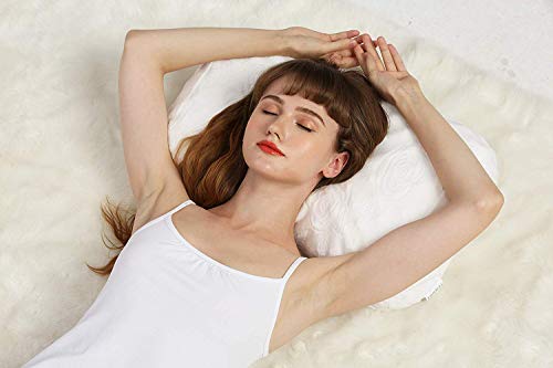ZONMAI Oreiller Ergonomique Latex à Mémoire De Forme, Oreiller De Sommeil Hypoallergénique Et Anti-acariens avec Une Taie d\'oreiller Amovible en Velours Lavable.