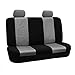 FH GROUP FH-FB060012 Trendy Elegance Rear Set Seat Covers, Split Bench, Gray/Black color- Fit Most Car, Truck, Suv, or Van
