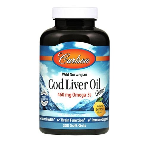 :  Carlson Labs Lemon Cod Liver Oil, 460mg Omega-3, 300 Softgels
