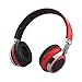Gacho Wireless On Ear Headphone, Support TF Card, Sleek and Durable Headset with Constant Stylish blinking lights, Stereo Sound with Heavy Bass, Fold-able Make it more Easier to Carry-Red