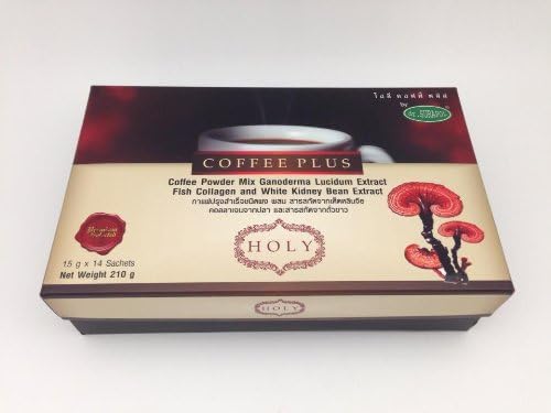 Reishi Coffee Plus Powder Mix Gano Lucidum Extract Fish Collagen, White Kidney Bean 15 G X 14 Sachets