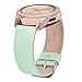 V-MORO Leather Band Compatible with Galaxy 42mm Watch Bands 20mm Soft Strap Stainless Steel Rose Gold Buckle Bracelet for Samsung Galaxy Watch 42mm R810/Gear Sport R600 Smartwatch Gray Mint Green