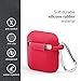 GMYLE Protective Case for Airpods, Silicone Wireless Charging Earbuds Cover with Keychain Accessories kit Set Compatible with Apple AirPods 2 & 1 – True Red