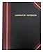 BookFactory Lab Notebook/Laboratory Notebook - Professional Grade - 312 Pages, 8'' x 10'' (Ruled Format) Black and Burgundy Imitation Leather Cover, Section Sewn Hardbound (Made in USA)
