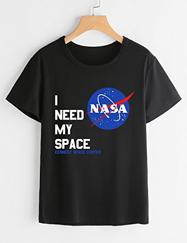 41NqI5tfJHL Nlife Women Fashion I Need My Space Shirt NASA Shirt Women NASA T Shirt Short Sleeve Tee - Image 5