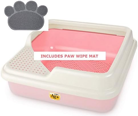 CatIdea Corner Sifting Cat Litter Box. CL9 (Pink)