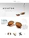 LUENX Aviator Sunglasses Men Women Non-Mirror Polarized UV400 Metal Frame 60MM (14-Brown, 60)