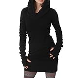Hengzhi Women's Pencil Slim Dress with Thumb Hole Long Sleeve Hooded Bodycon Top