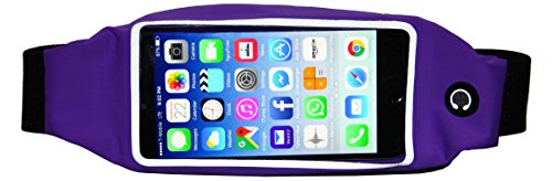 Running Belt for the iPhone 6 / 6S (4.7), iPhone 5 / 5S, Samsung Galaxy S7 S6 S5 S4 Moto X, HTC One and more (Purple)
