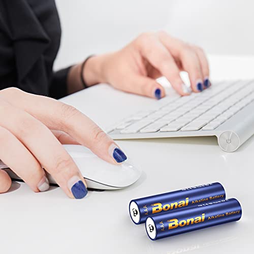 BONAI Longlife AAA LR03 Alkaline Batteries (Pack of 40) 1.5V Micro Alkaline Battery, High Performance, Storage 10 Years, Performance Range Powerful Disposable Batteries MN2400