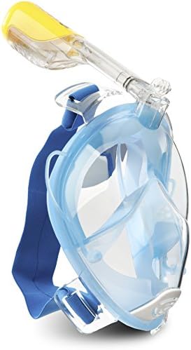 Tech-Dolphin Anti-fog full face Snorkeling Mask Go Pro Compatible including: Breathing tube + Earplugs + Carry Bag + Cleaning Cloth