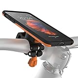 MORPHEUS LABS M4s iPhone 8 Plus Bike Mount, Phone Holder & iPhone 8 Plus Case, Bicycle Holder Adjustable fits to most handlebars, quick lock magnetic for iPhone 8 Plus / 7 Plus / 8Plus /7Plus [Orange]