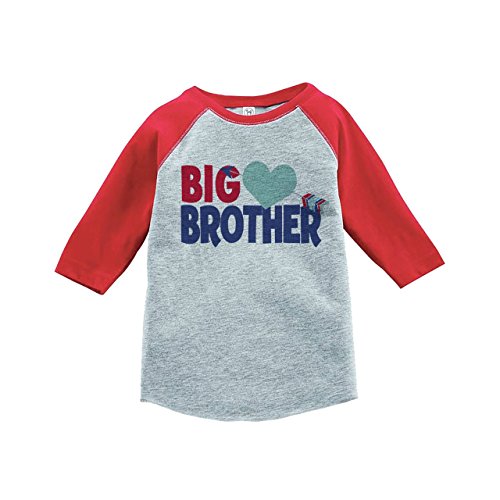 Custom Party Shop Boy's Big Brother Happy Valentine's Day 3T Red Raglan