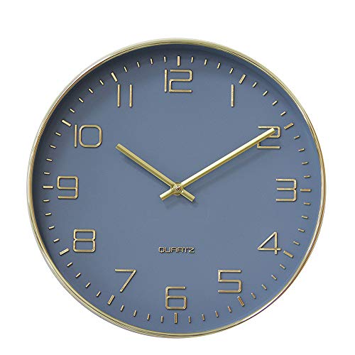 HZDHCLH Wall Clock 12 Inch Silent Non Ticking Clock for Living Room Bedroom Kitchen Office (Model B)