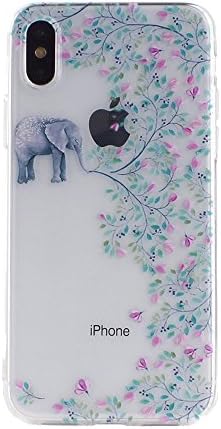 TNCY Animal Series Clear Soft TPU Bumper Ultra Thin Durable Cover Elephant Case Compatible with iPhone Xs (2018) iPhone X (2017)