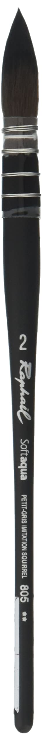 Raphael Synthetic Squirrel Watercolor Brush, Quill, Black, 2