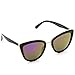 Womens Cat Eye Mirrored Revo Reflective Lenses Oversized Cateyes Sunglasses (Black Frame/Mirror Purple, 54)