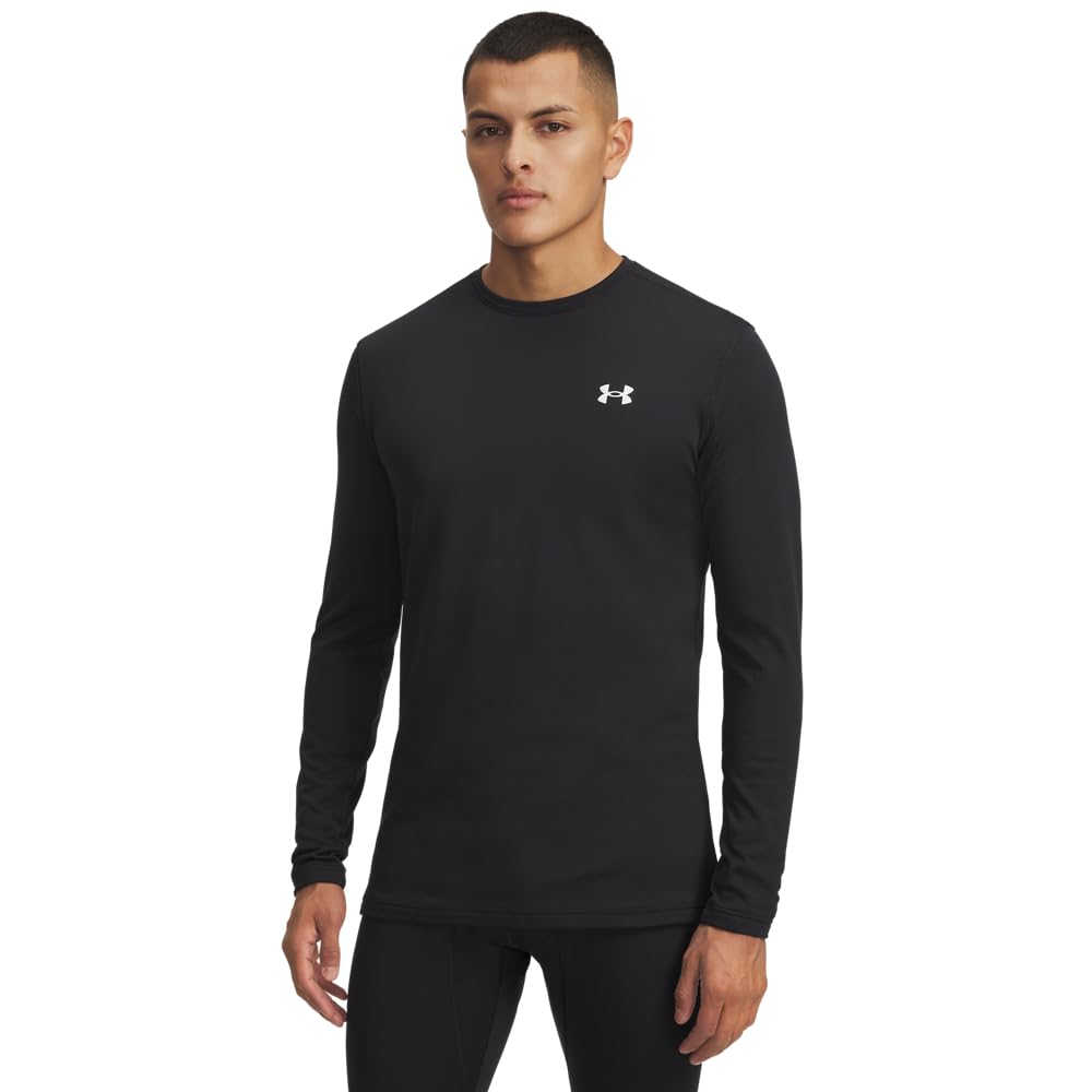 Under Armour Men’s Packaged Base 2.0 Crew, (001) Black / / White, X-Large
