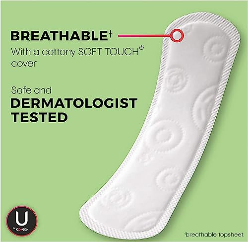 Kotex Natural Balance Absorbent Liners, Long, 16 Count (Pack of Six)